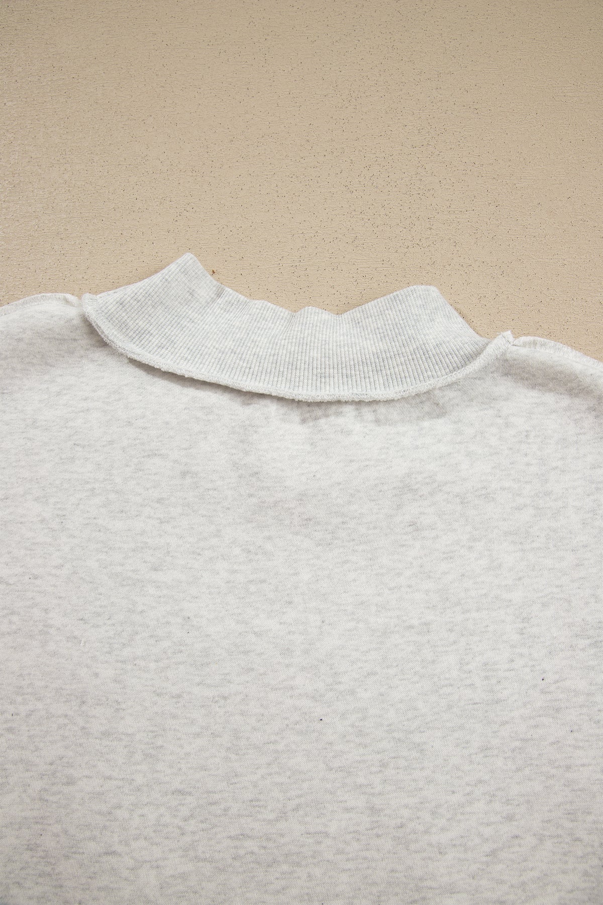 Gray Saved By Grace Embroidered Detail Letter Graphic High Neck Sweatshirt
