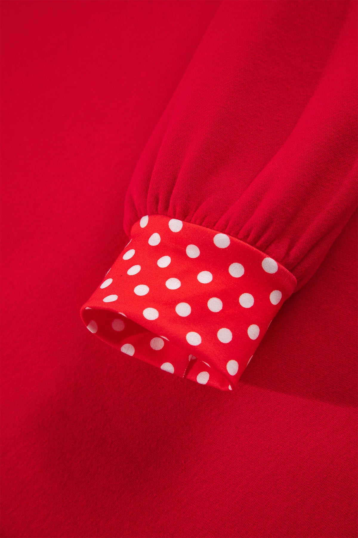 Grapefruit Orange Polka Dot Letter Print Contrast Trim Mock Neck Sweatshirt