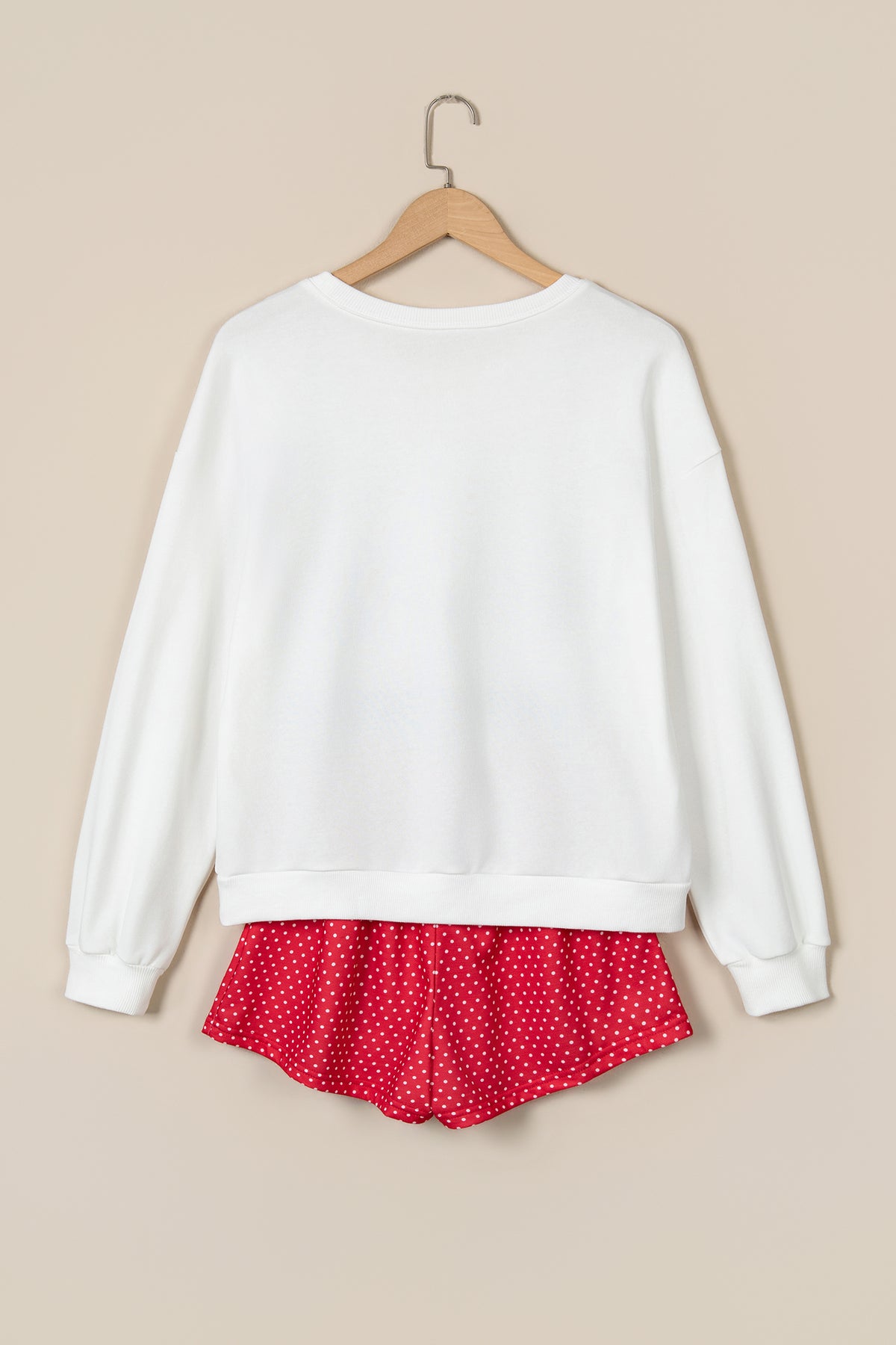 Multicolour Plaid MERRY Holiday Long Sleeve Top and Shorts Set