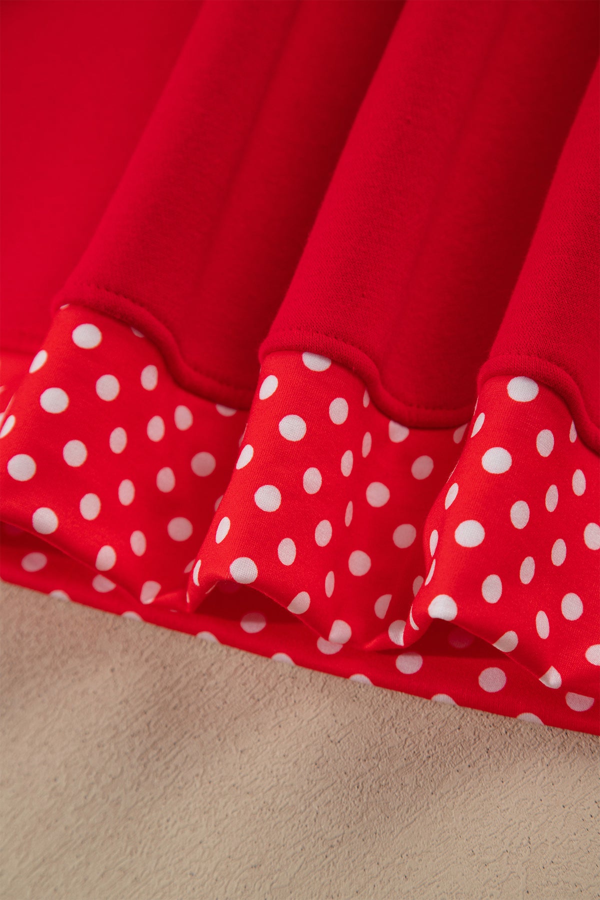 Grapefruit Orange Polka Dot Letter Print Contrast Trim Mock Neck Sweatshirt