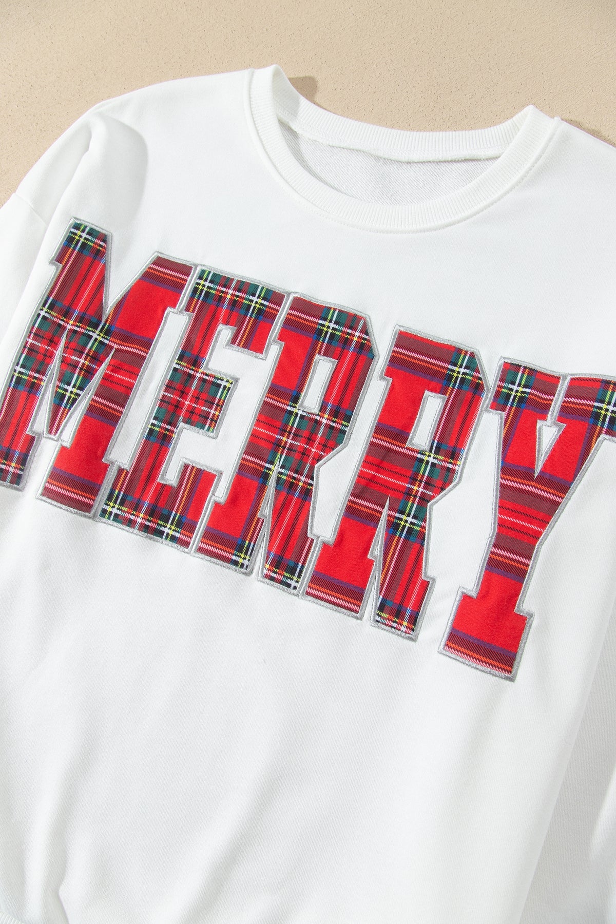Multicolour Plaid MERRY Holiday Long Sleeve Top and Shorts Set