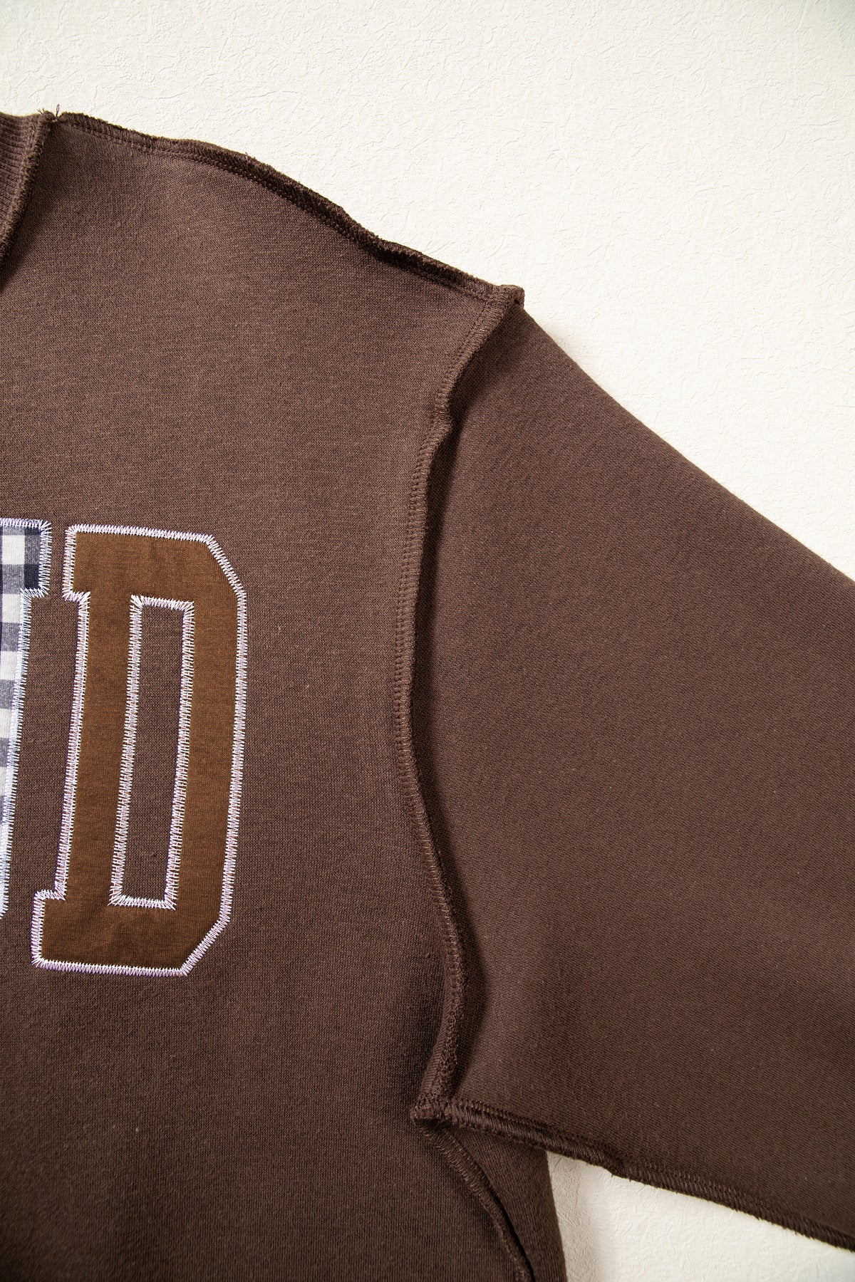 Gray WWJD Mixed Pattern Embroidered Patch Graphic Mock Neck Sweatshirt