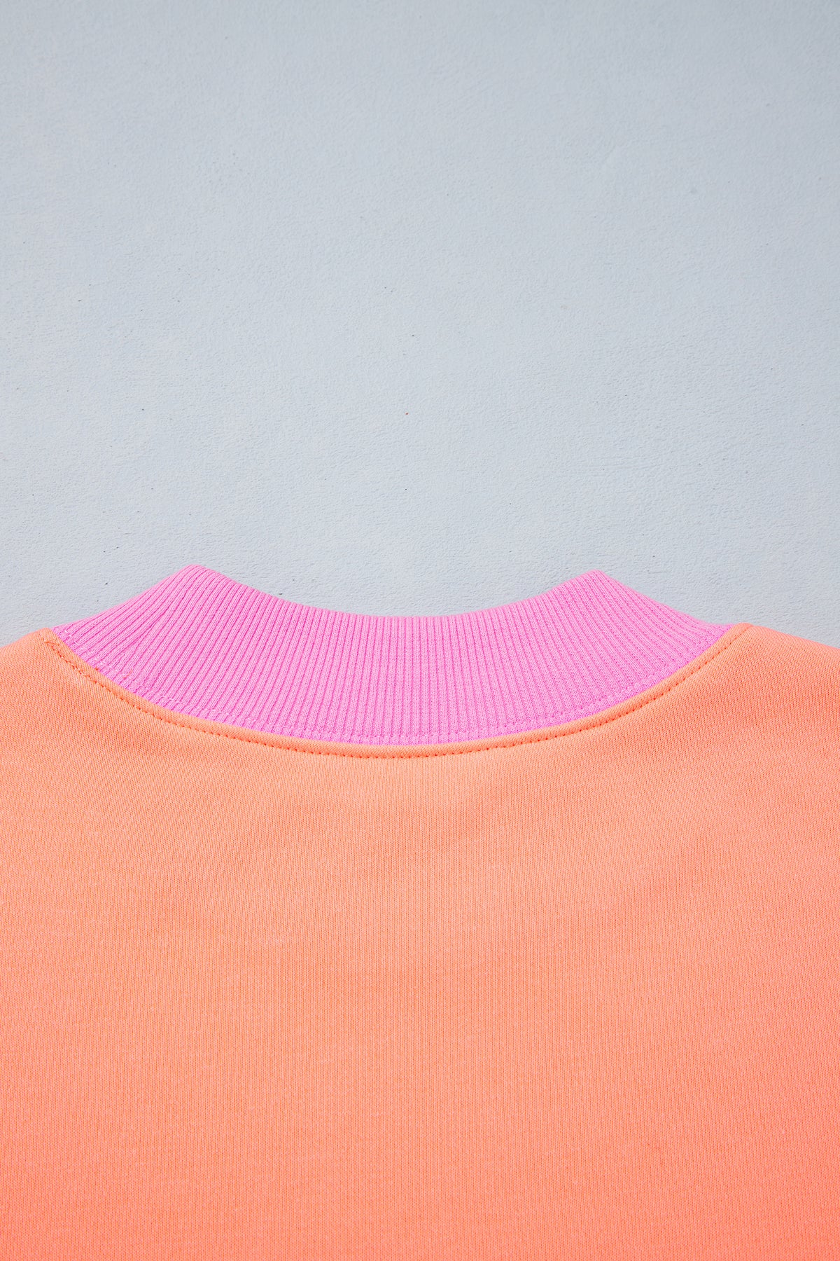 Grapefruit Orange Polka Dot Letter Graphic Colorblock Tunic Sweatshirt